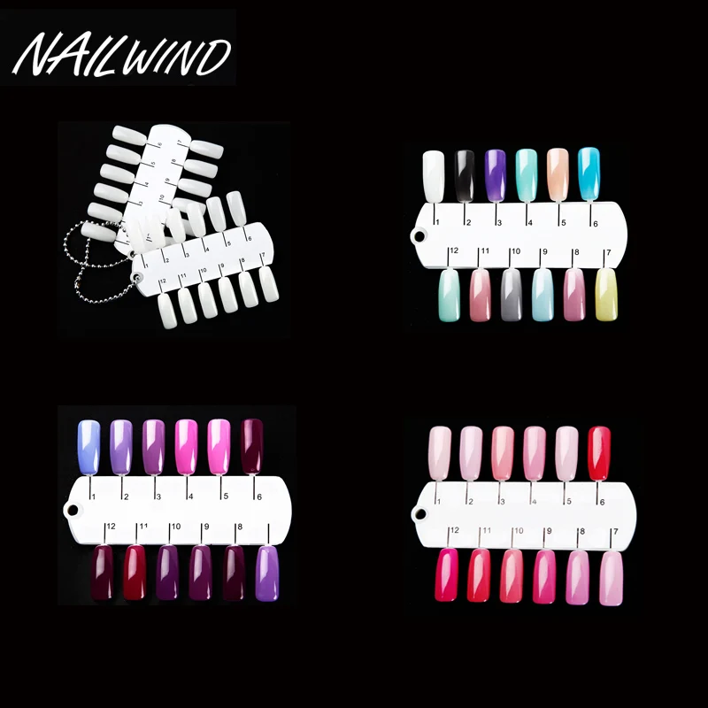 NAILWIND накладные наконечники для ногтей цветная карта прозрачное белое кольцо с