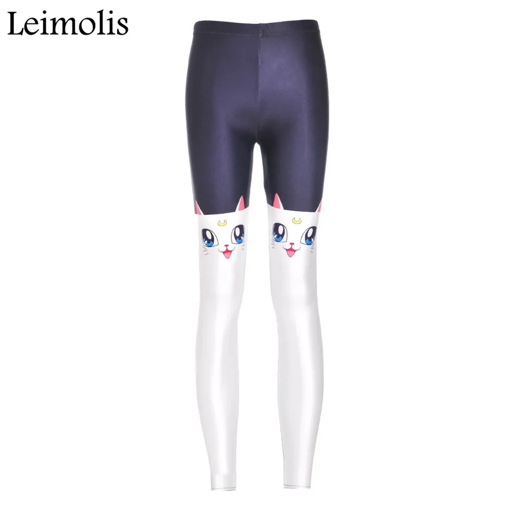 

spring tenths adventure time punk rock harajuku black milk push up fitness sexy 3d print black white cat women leggings sports