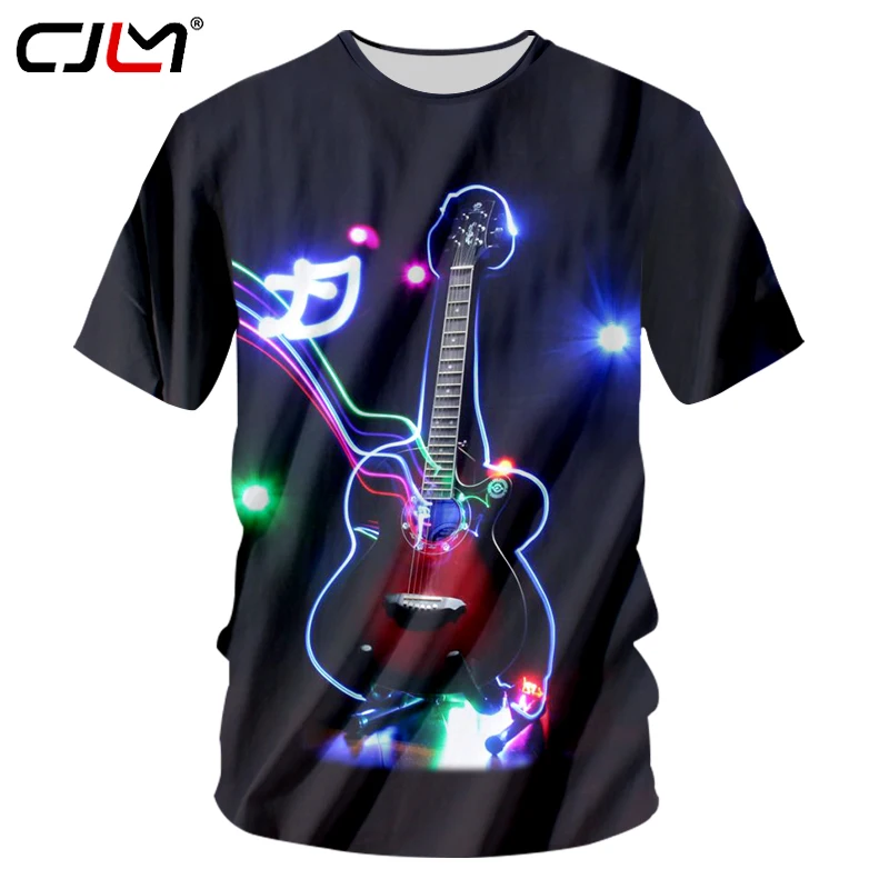 

CJLM Black Man T-Shirt Summer Funny Print Music Notes 3d Tshirts Mens Casual O Neck Short Sleeve T Shirt Tops Tees Wholesales