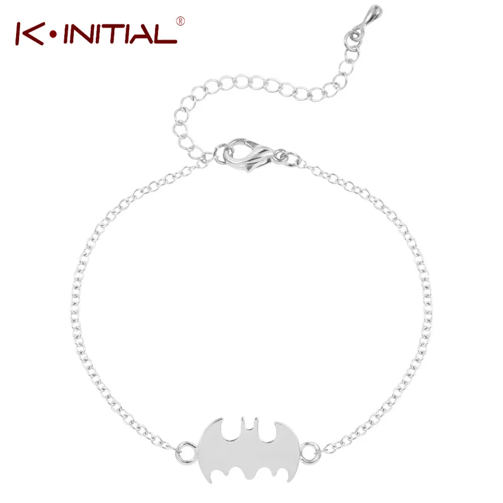

Kinitial 1Pcs Gold Silver Plated Batman Bracelets & Bangles for Women Opening Animal Bracelet Jewelry Pulseras Masculina