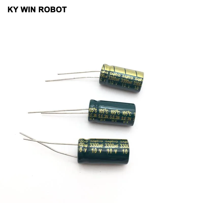 10PCS High Frequency 10V 3300uF LOW ESR Radial Electrolytic Capacitor 105C