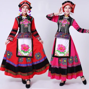 

Embroidery Hmong costumes female miao clothes Chinese Traditional Dress Performance wear Chinese folk dance clothing for women