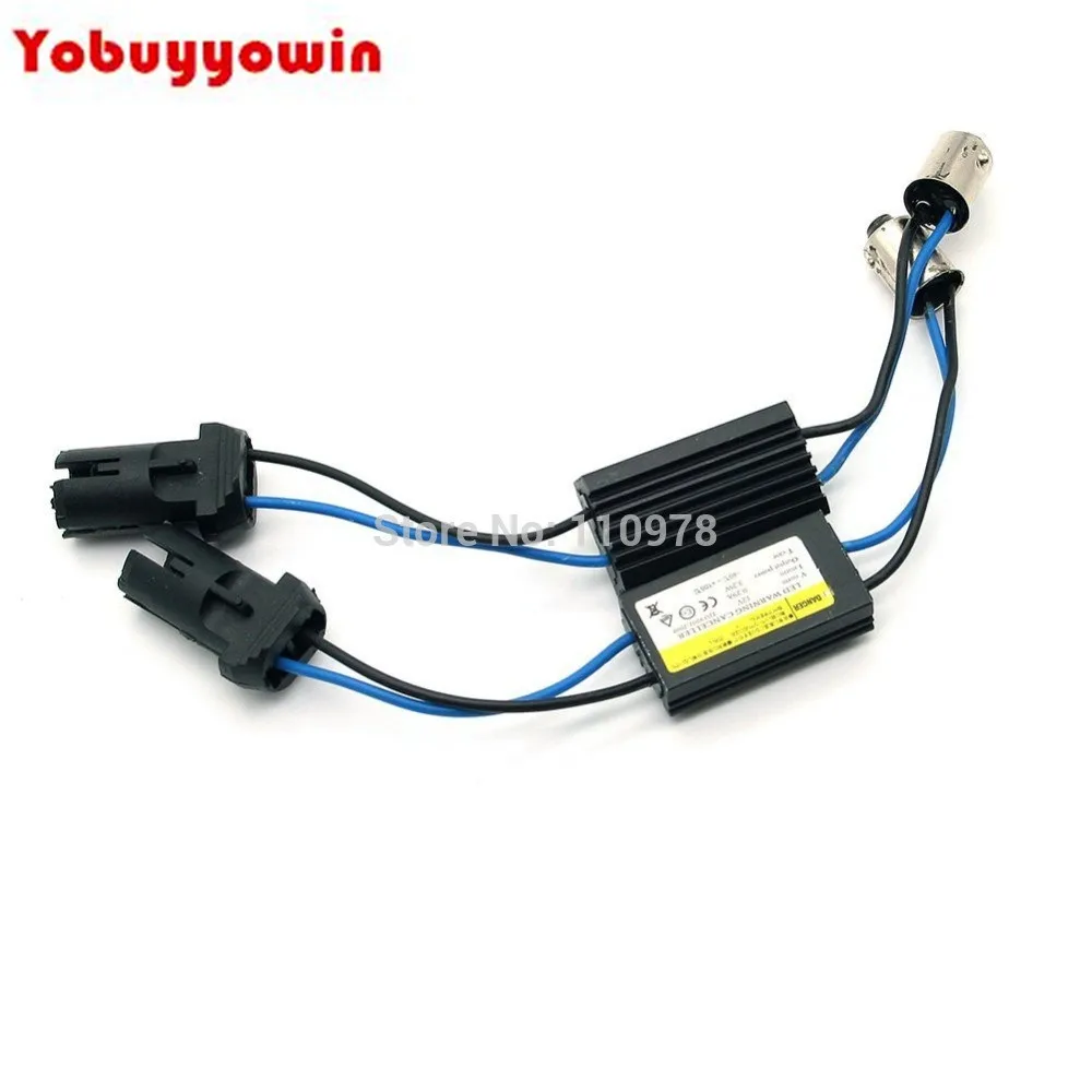 

2Pcs Car BA9S Turn T10 LED Lamp Decoder Wiring Adapter,LED Decoder Anti Flicker Warning Canceller Hard Socket, Black