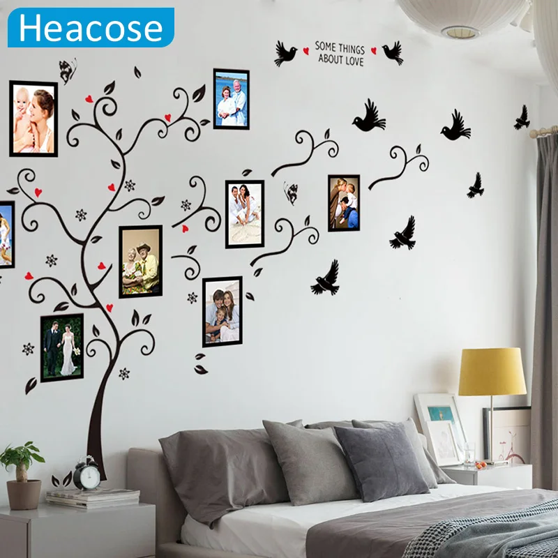 large size photo love PVC wall stickers tree living room bedroom mural art home decor 140cm