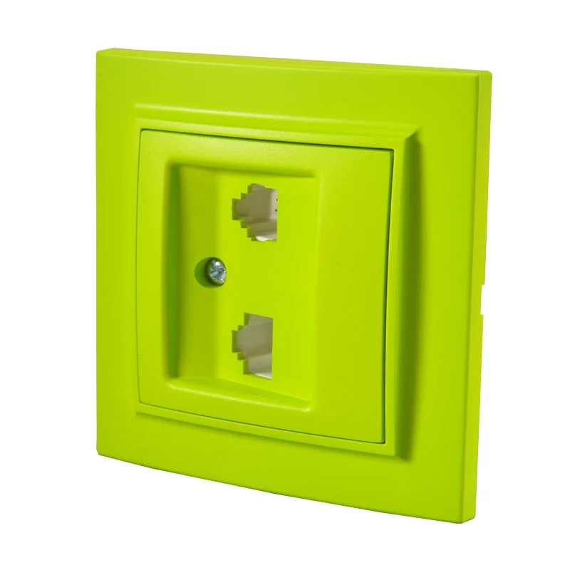 Yellow Green Поп разъем RJ45+ RJ11 евро настенные данные с телефонной розетка питания настенное зарядное устройство legrand Schneider livolo - Тип: Yellow Green