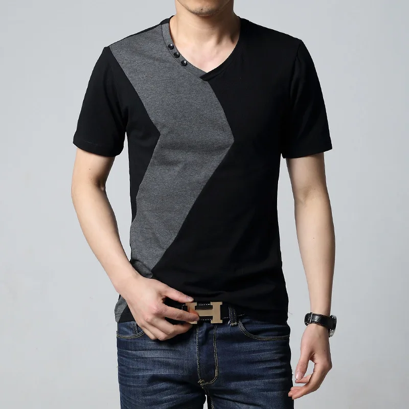 Buy Plus Size 5XL Men Slim Fit T Shirt Homme Casual V