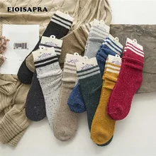 [EIOISAPRA] два полосатых пряжа в студенческом стиле корейские Reto носки креативные шерстяные носки женские кучи Япония Харадзюку Calcetines Mujer