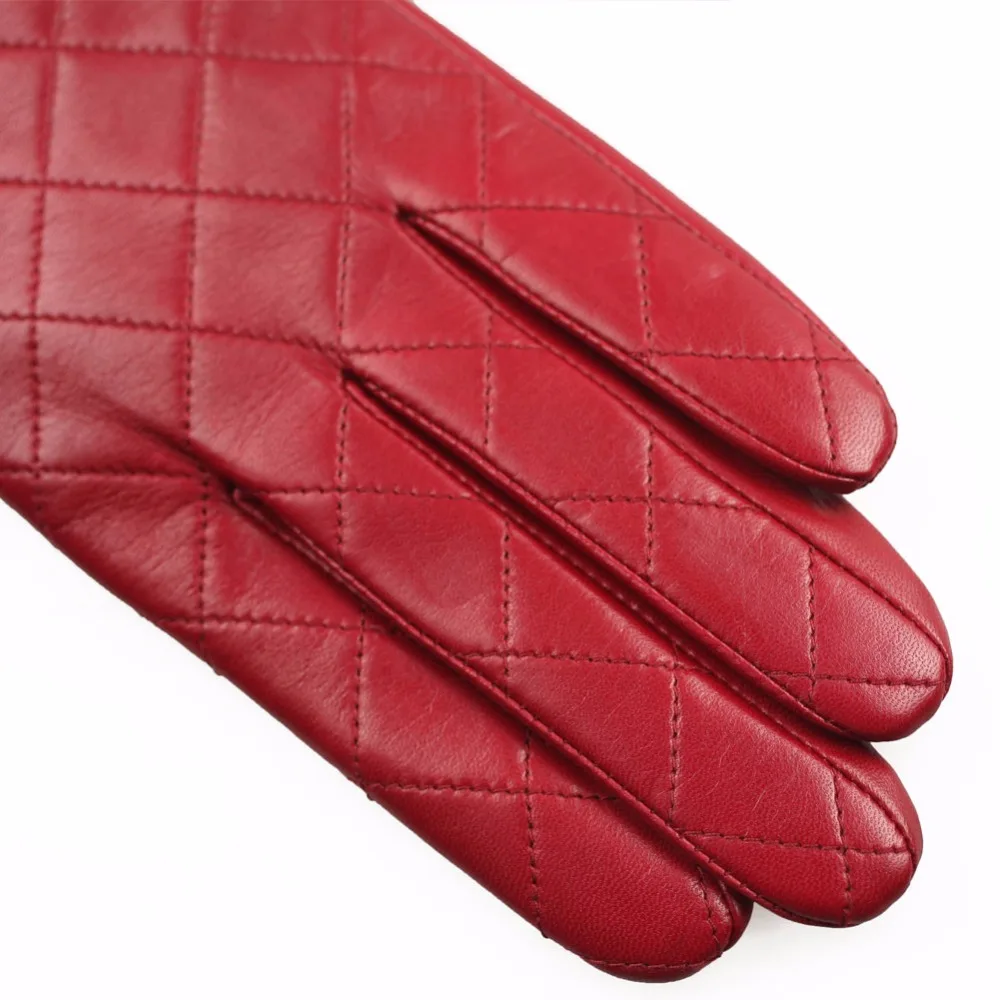 2019 NEW Women's Genuine Leather Gloves Female Fashion Elegant Sheepskin Gloves Autumn Winter Warm Velvet Lined L121NC-1