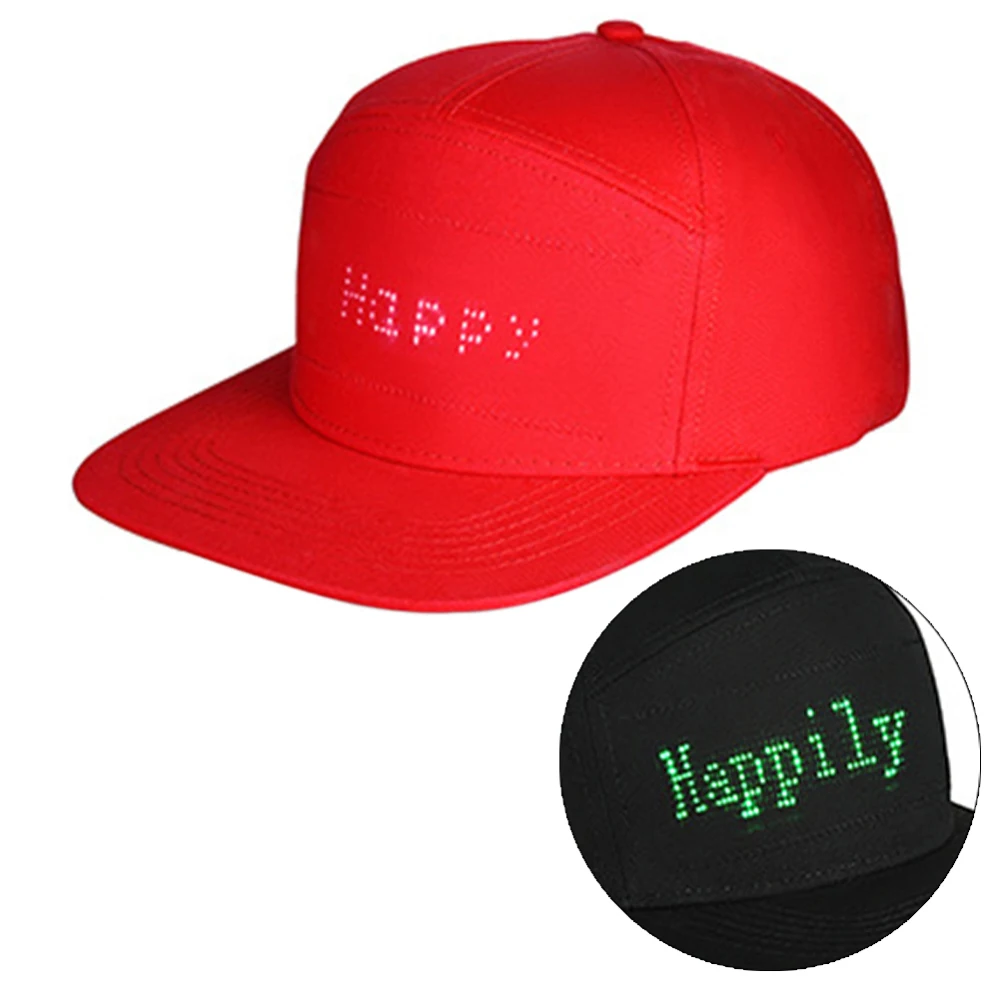 

LED Hats for Men Baseball Trucker Halloween Birthday New Year's Christmas Party Hat Glowing Walking ad Hat Edit the text at will