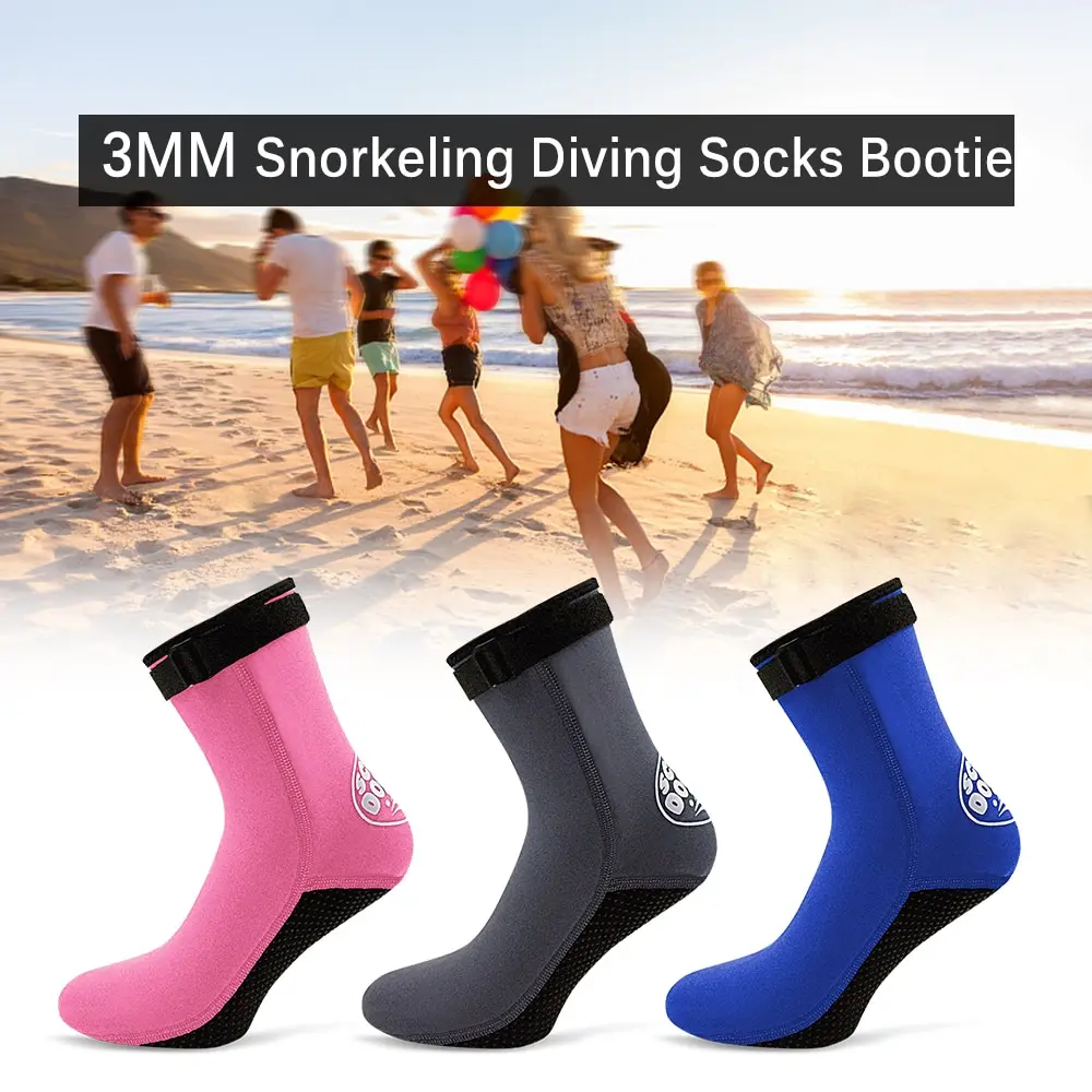 

Newest Water Sport Socks 3MM Neoprene Diving Socks Boots Water Shoes Beach Booties Snorkeling Diving Surfing Boots for Men Women