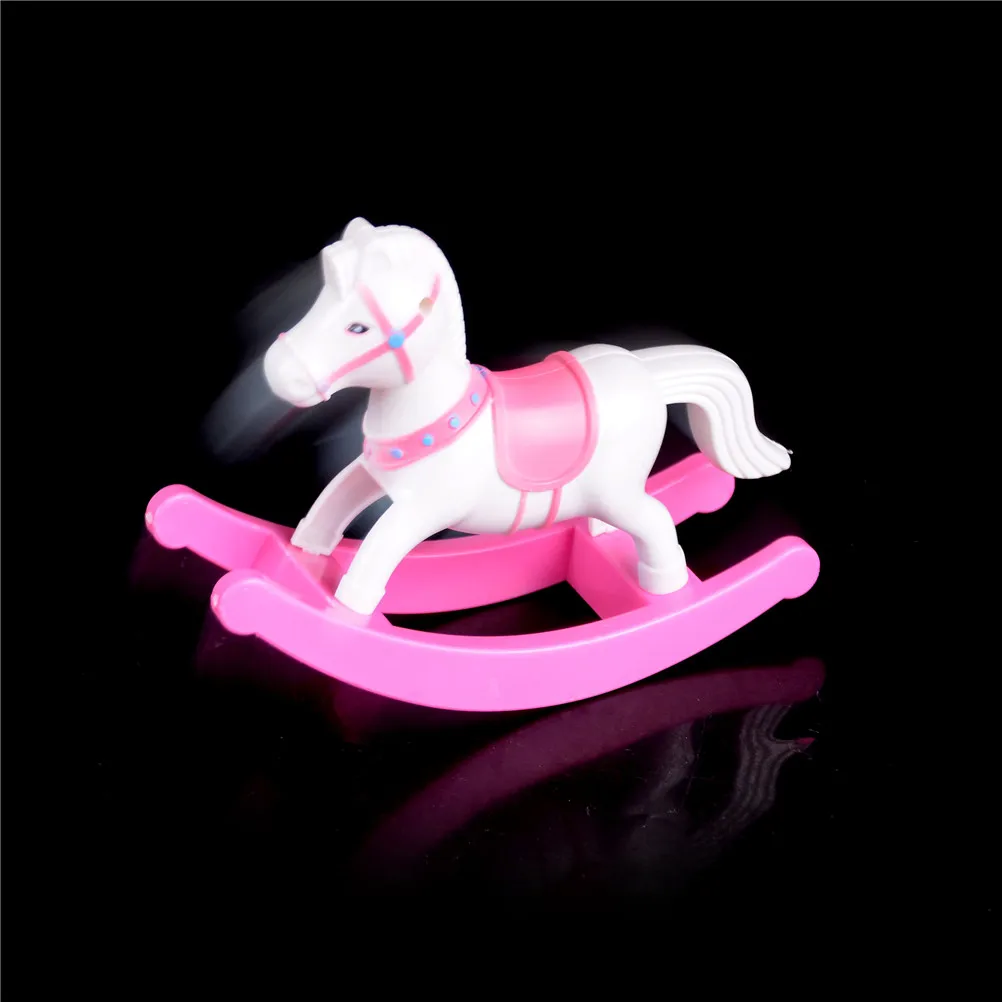 1pcs Plastic Rocking Horse Cockhorse Dollhouse Accessories for Dolls 14