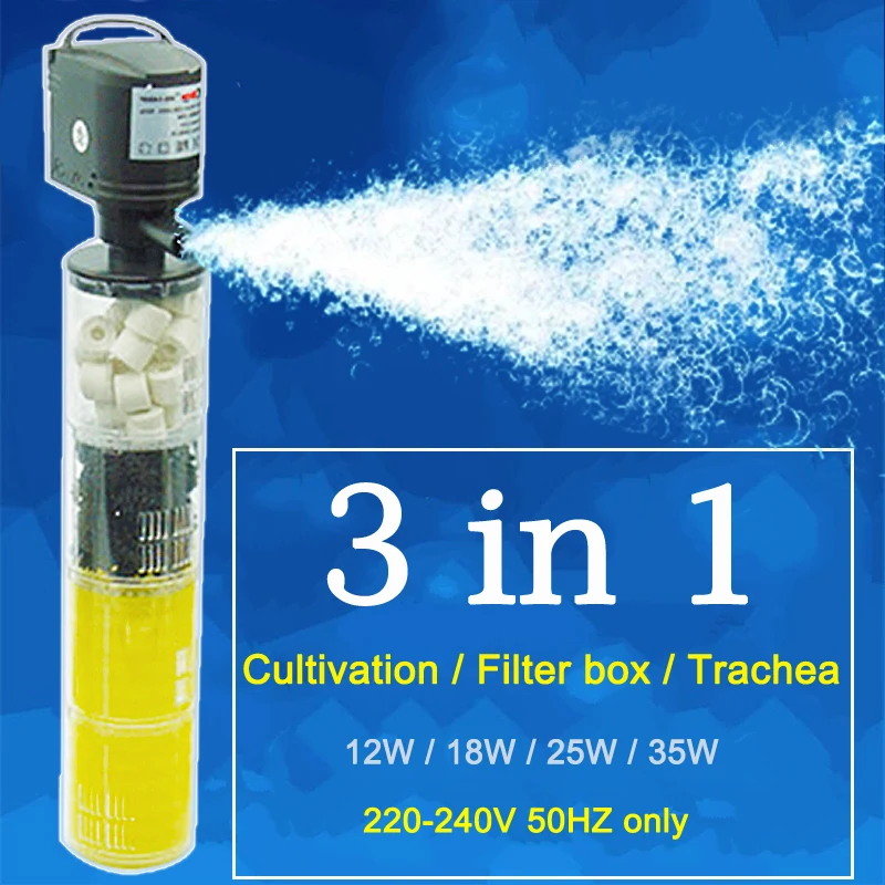 Koop 3 in 1 Aquarium Filter Aquarium Filter Voor aquarium Luchtpomp Zuurstof Verhogen Aquarium Interne Filter Aquarium Pomp FA0013