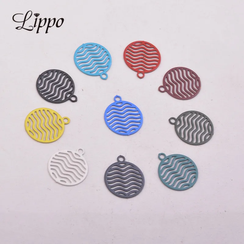 

100pcs AB4362 11*13mm Small Round Charms Connectors