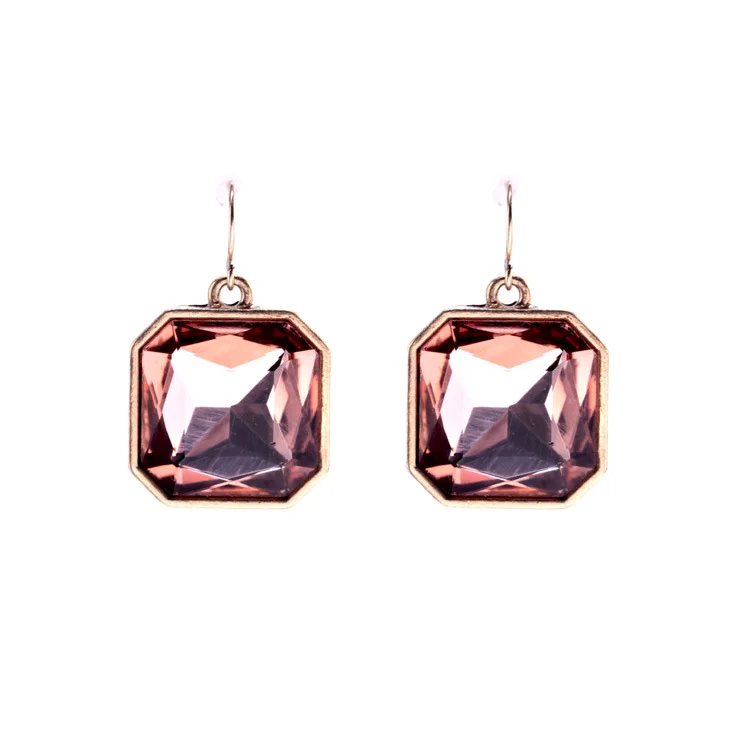 

Hot New Products Elegant and Feminine Fashion Glam Retro Square-cut Crystal Earrings Designer Inspired Women Boutique Jewelry