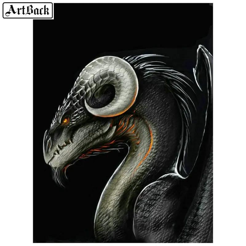 

5d diy diamond painting dragon corner pattern full square / round drill 3d diamond embroidery mosaic home decoration animal
