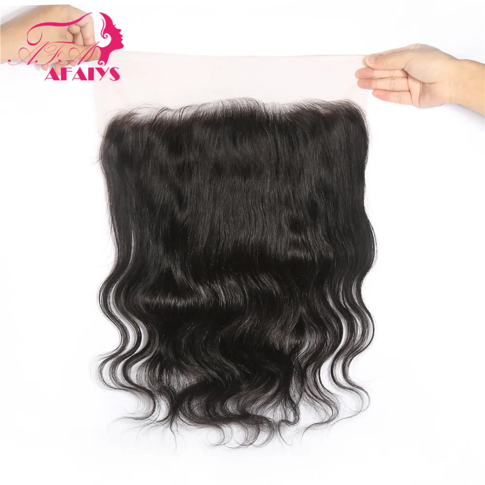 

AFAIYS 13X6 Body Wave Lace Frontal Closure Brazilian Remy Human Hair Lace Closure Natural Hairline Natural Color Free Shipping