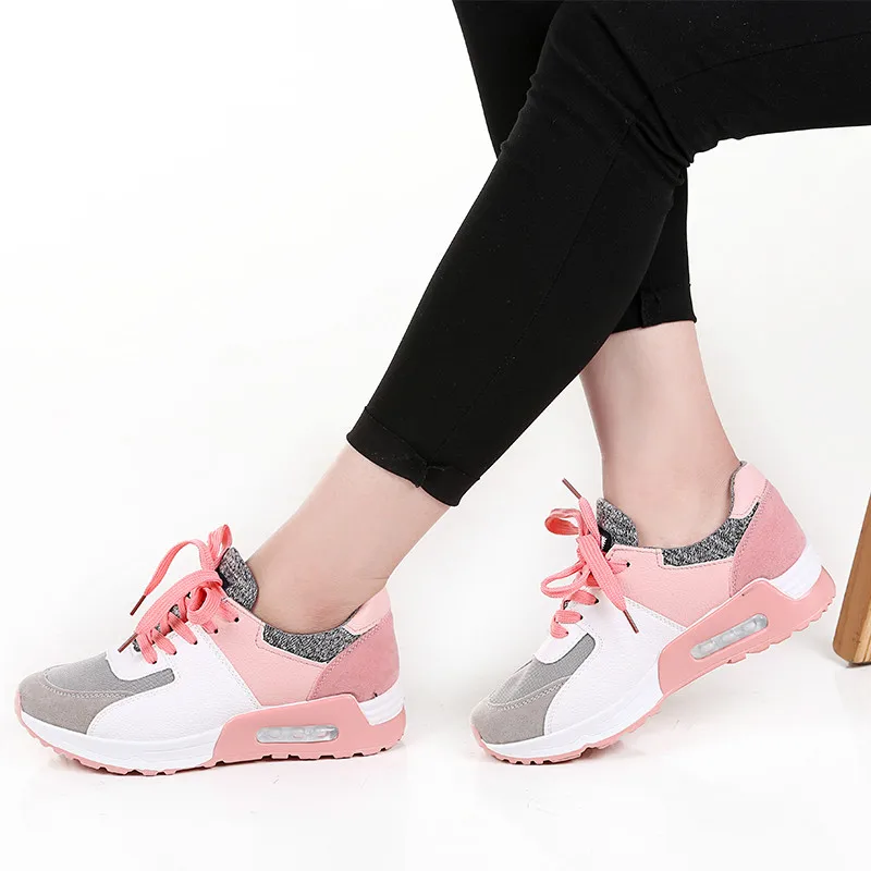 

Dropshipping 2018 Leather Shoes Handmade Brand Tenis Feminino Women Casual Shoes Lace Up Sneakers Fashion Flats Vulcanized Shoes