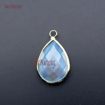 

20pcs Gold Vermeil Bezel Setting Single Bail Charm Pendant Tear Drop Crystal Opal Charm Pendant PM19298