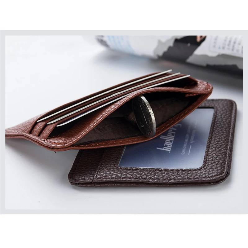 Baellerry, супер тонкий маленький кошелек для кредитных карт, мужской кожаный держатель для карт, мужской тонкий кошелек, брендовый дизайн, мужская сумка для карт