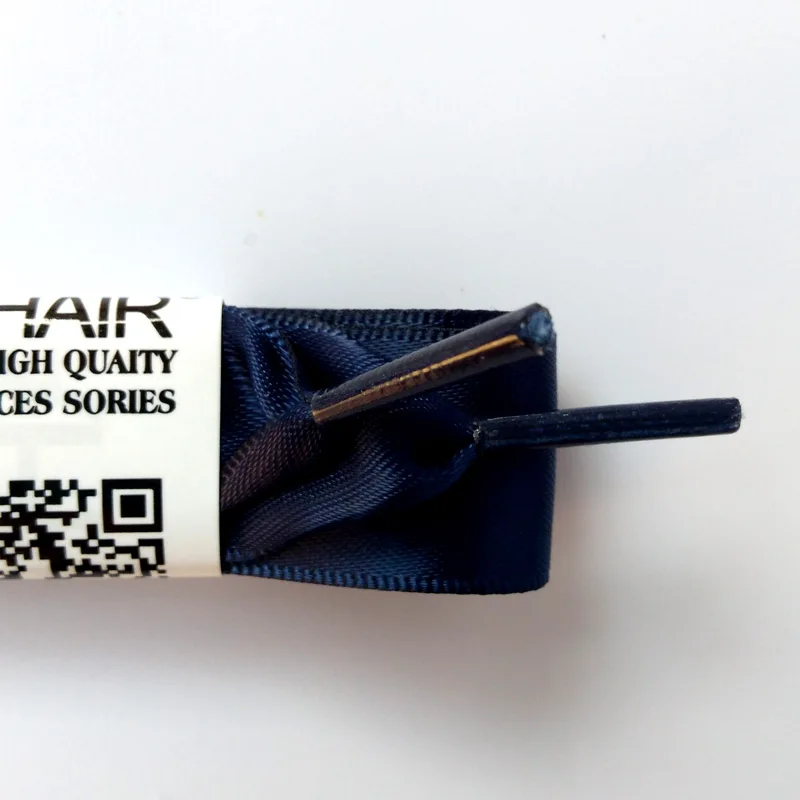 JUP 1-12 Pairs Dark Blue Boy Wholesale Princess Colorful Flat Ribbon Laces Lace Sport Shoes Silk Lady Sneakers Fashion Shoelaces