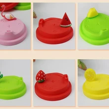 100 шт./лот 9 см мультфильм Стиль многоразовый силикон крышкой чашка для кофе и молока силиконовая крышка для стакана чехол для бутылок крышками