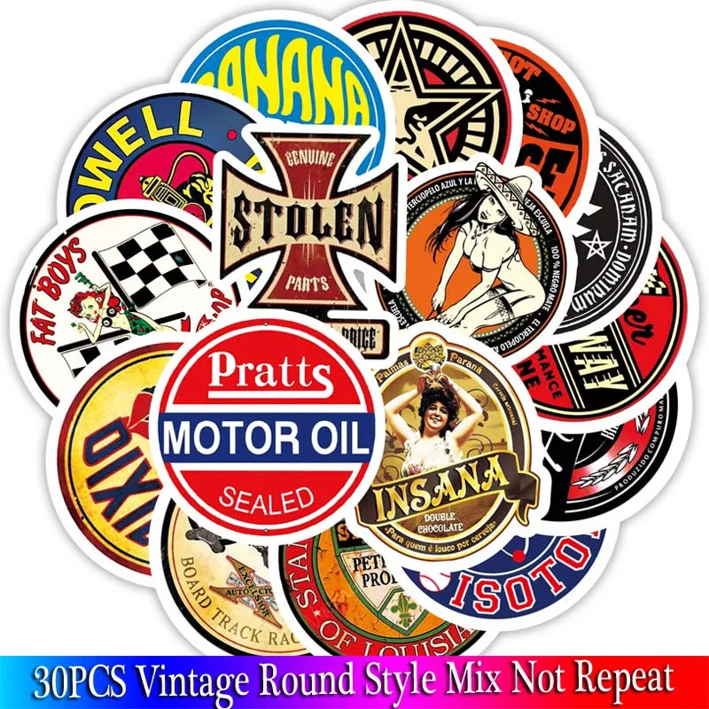 

31PCS Vintage Stickers For Motorcycle Luggage Skateboard Bicycle Fridge Laptop Cute Cartoon Sticker Set