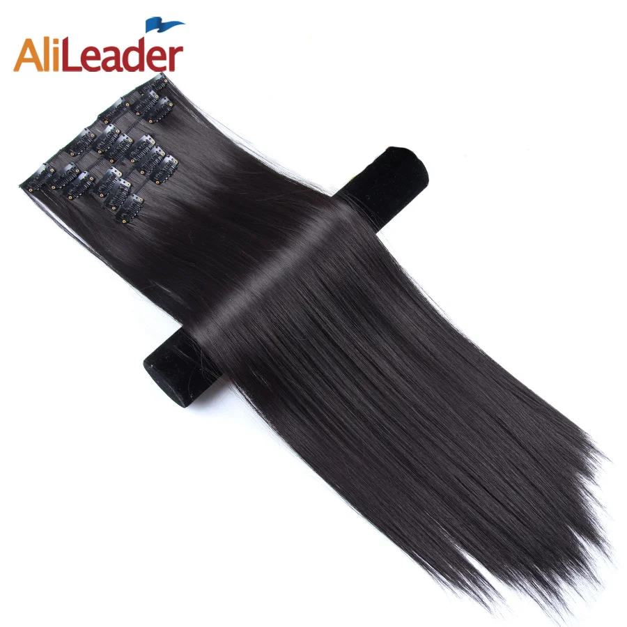 

Alileader Clip In Hair Extensions 22 Inch 16 Colors Full Head 16 Clips On Hair Synthetic Hairpieces For Women 6Pcs/Set Long Hair