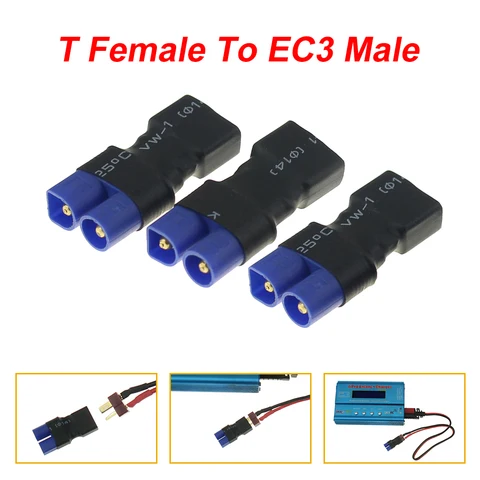 T Plug Deans Style T Female to EC3 Male T Male to EC3 Female Connector Adapter Wireless T Plug for RC Toy F20094 T Plug Deans Style T Female to EC3 Male T Male to EC3 Female Connector Adapter Wireless T Plug for RC Toy F20094