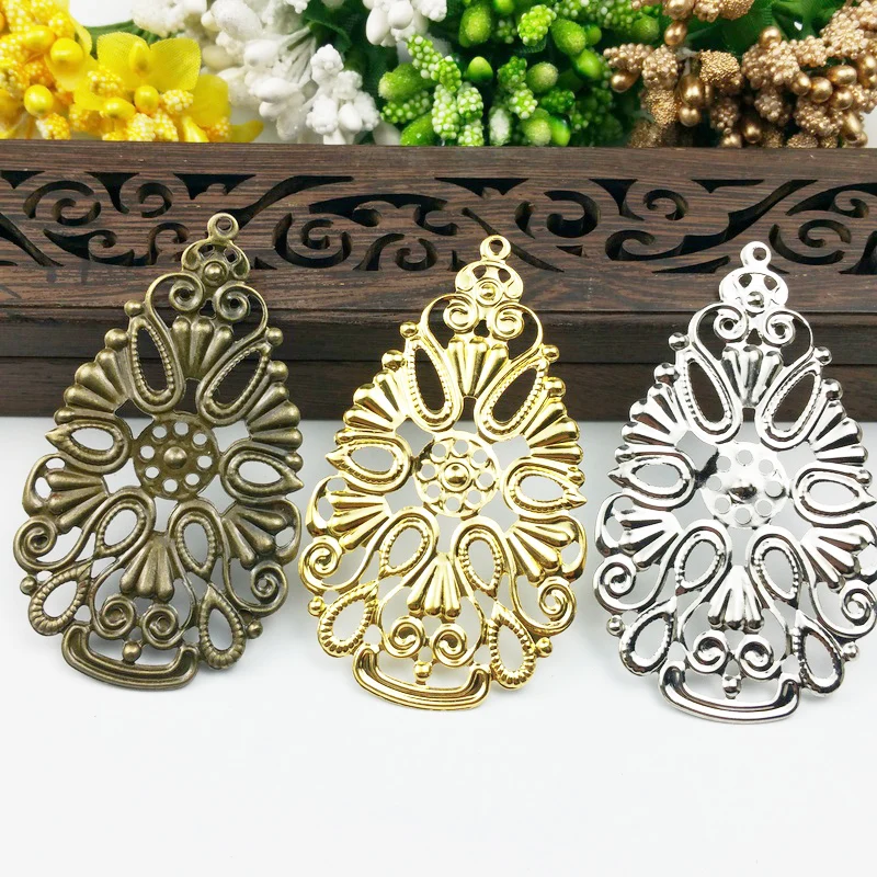 

20pcs Filigree drop connectors Wraps Metal Charms For Embellishment Scrapbook DIY Jewelry Metal Craft Wraps
