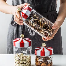 Новое поступление, распродажа, скандинавский карусель-го-круглый стеклянный запечатанный горшок-кофе, еда для зерна, коробка для хранения, кухонные контейнеры, контейнер