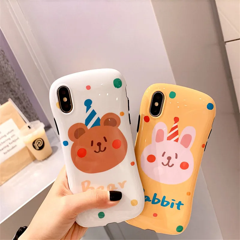 

Cute cartoon pattern Phone Case For iphone XS Max XR X Case For iphone 6 6s 7 8 plus Cover Fashion funny Couple Soft Cases