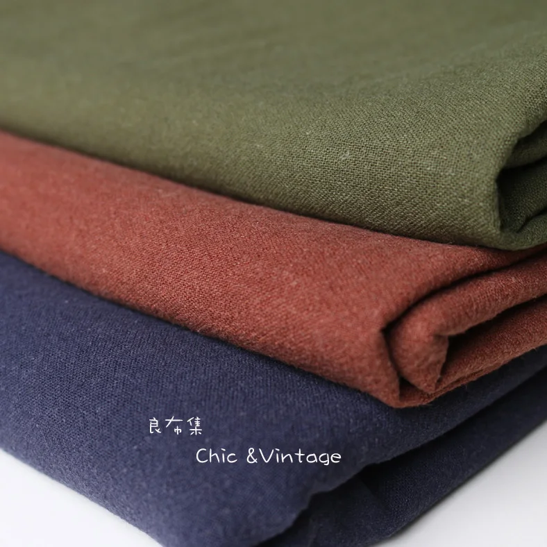 A good set of sand washing cloth and linen fabrics linen linen slub thick fabric retro old wind linen robe