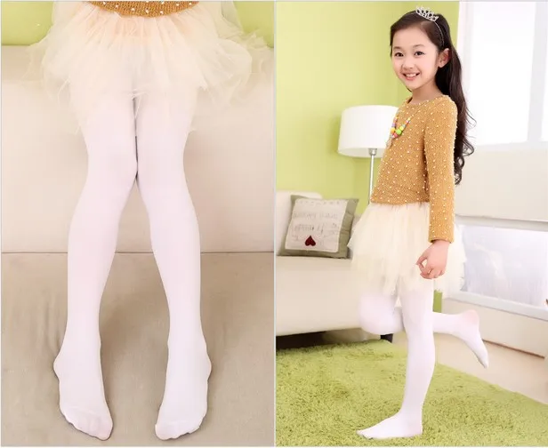 Girls high elastic baby pantyhose child white ballet tights classic