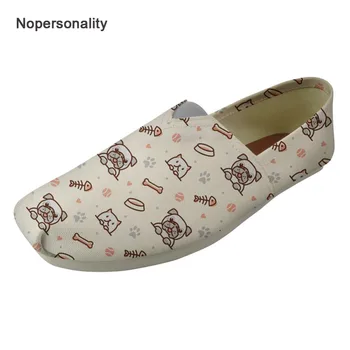 

Nopersonality Comfortable Puppy Pug Dog Print Flats for Women Casual Female Ladies Spring Autumn Loafers Summer Canvas Shoes