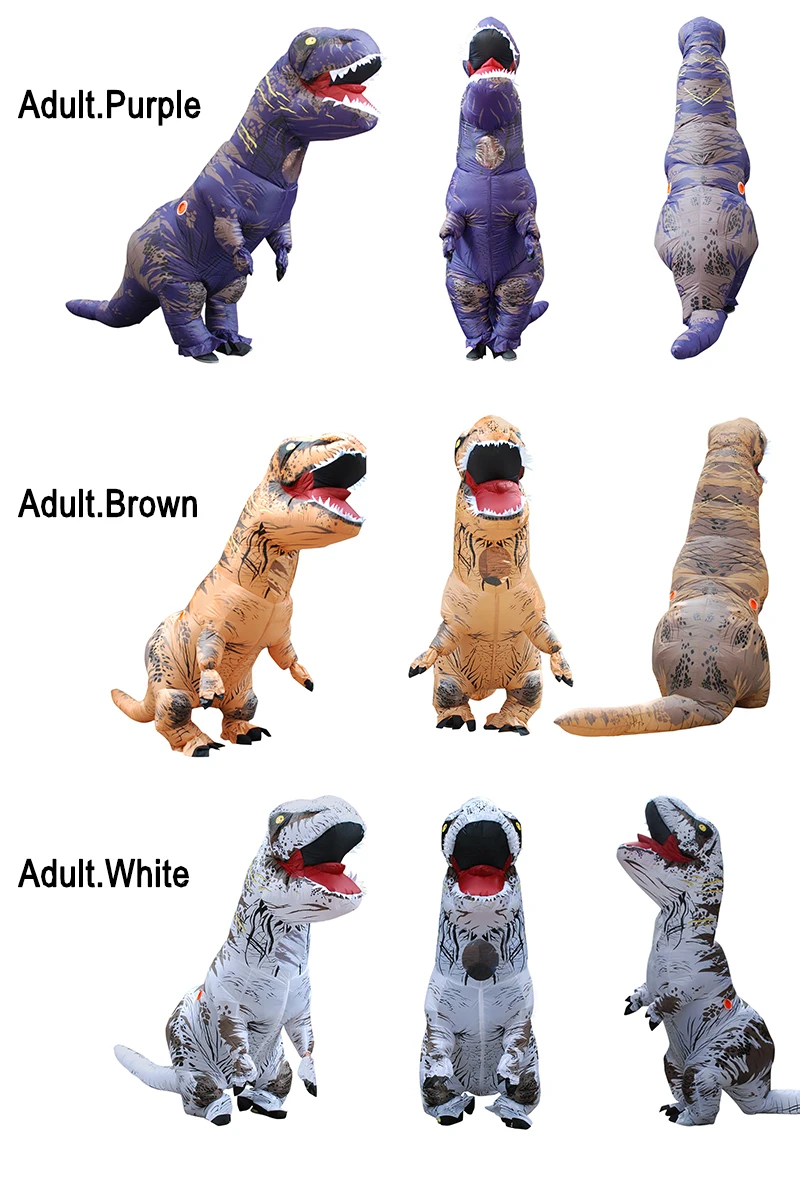 Надувной костюм для взрослых и детей динозавров T костюмы тираннозавров взорвать маскарадный костюм, костюмированный талисман косплэй для