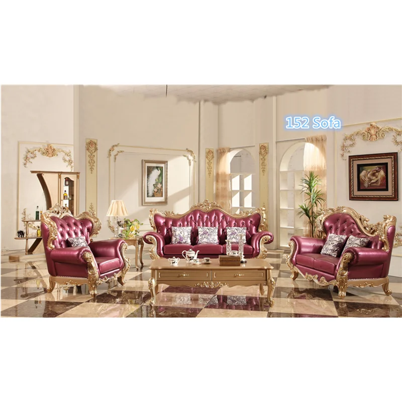 

Top quality Geunie leather material living room sofa set
