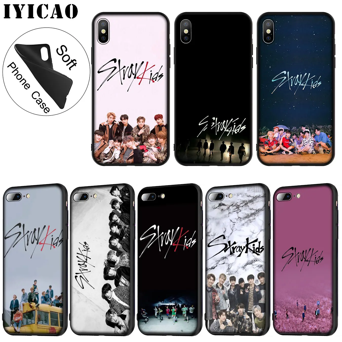 Мягкий силиконовый чехол для телефона IYICAO Stray Kids kpop iPhone XR X XS 11 Pro Max 6 6S 7 8 Plus 5 5S SE 10