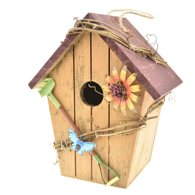 Vintage Outdoor Adee Bird House Nest Bed Hanging Wooden Vintage Outdoor Adee Bird House Nest Bed Hanging Wooden Cage Nesting Box Birdhouse