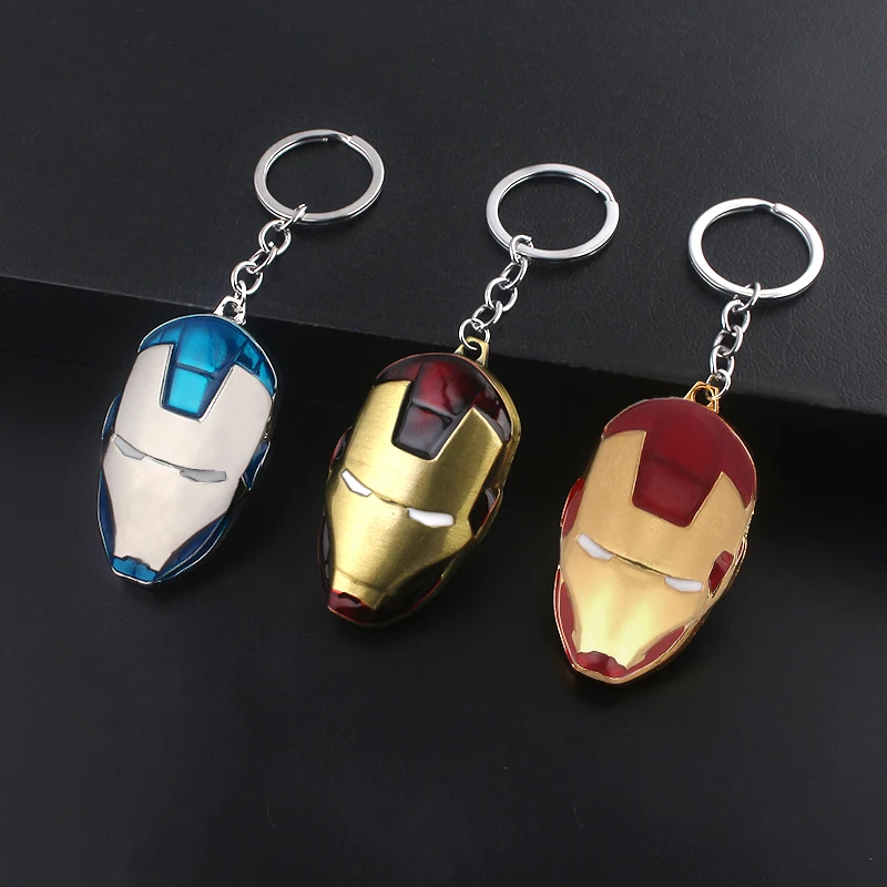 

SG New Iron Man Keychains Avengers Super Hero Mask Keyring Thanos Thor Hammer Key Chains For Men Women Car Bag Jewelry