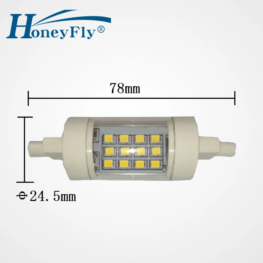 HoneyFly 3pcs R7S 78mm LED Lamp 4W 220V J78 Double Ended LED Flood