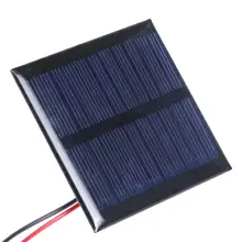 2pcs/pack DIY Solar Panels Efficient Solar Power Charger 5.5V 0.6W Polycrystalline Silicon Panel Charger with Cable