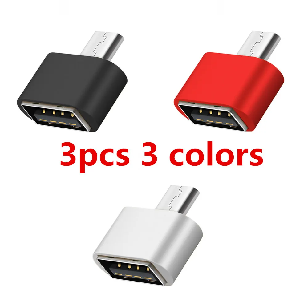 3 шт. Мини OTG USB кабель OTG адаптер Micro USB к USB конвертер для Android Tablet PC - Цвет: 3pcs(show as photo)