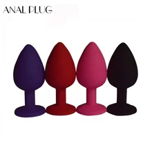 AUEXY Medium Silicone Butt Plug With Crystal Jewelry Smooth Touch Anal vibrator Plug Sex Toys For Woman Men small medium large silicone butt plug with crystal jewelry smooth touch anal plug no vibration anal sex toys for woman men gay