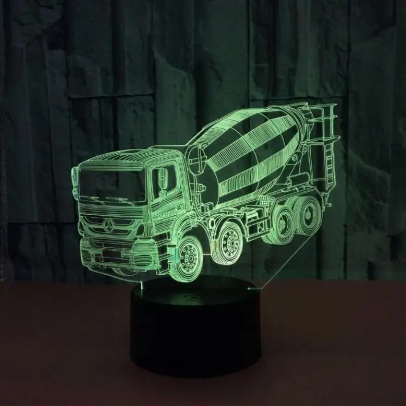 Креативный сенсорный 3d светильник для грузовика акриловый Usb маленький