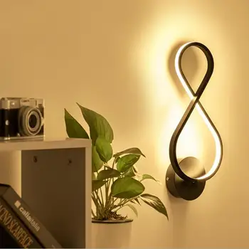 

Personality creative led wall lamp Simple European wall lamp white 8 words Bedroom bedside lamp wall lamp led lighting fixture