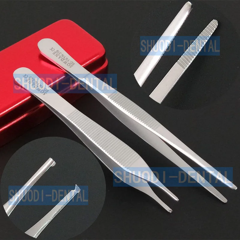 

High Quality Dental Surgical Stainless Steel Tweezers Toothed Hook Dental Forceps Extraction Hemostat Medical Porcket Tool