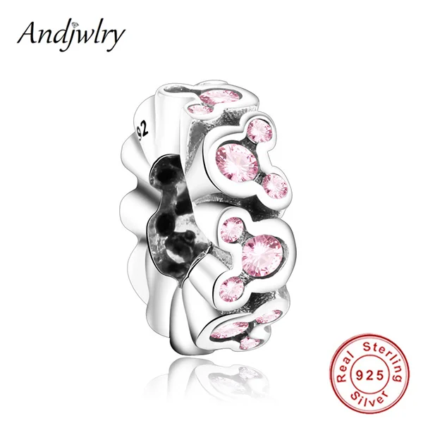 Подходит для Pandora, подвески, серебро 925, браслет, бусины, подвески, сердце, 925, серебро, сделай сам, ювелирный бисер, для изготовления ювелирных изделий, Berloque, подарок - Цвет: Ajw0875-P