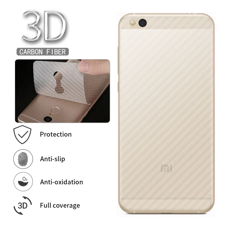 

5Pcs Protective Clear 3D Carbon Fiber Soft Screen Protector Sticker Xiaomi 5 5S Plus 4S 4C 4i 6 Back Film ( Not Tempered Glass