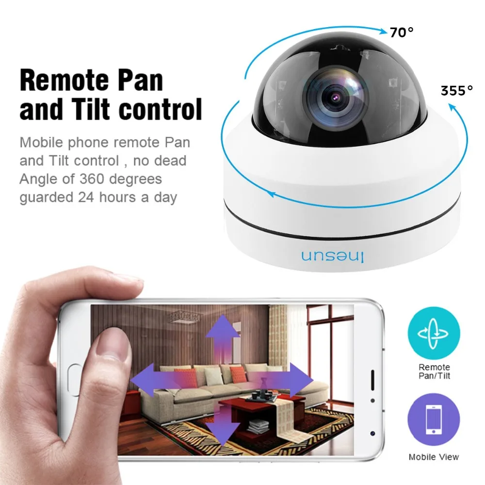 Inesun 2MP 1080P PoE IP домашняя камера безопасности IK10 Антивандальная IP66