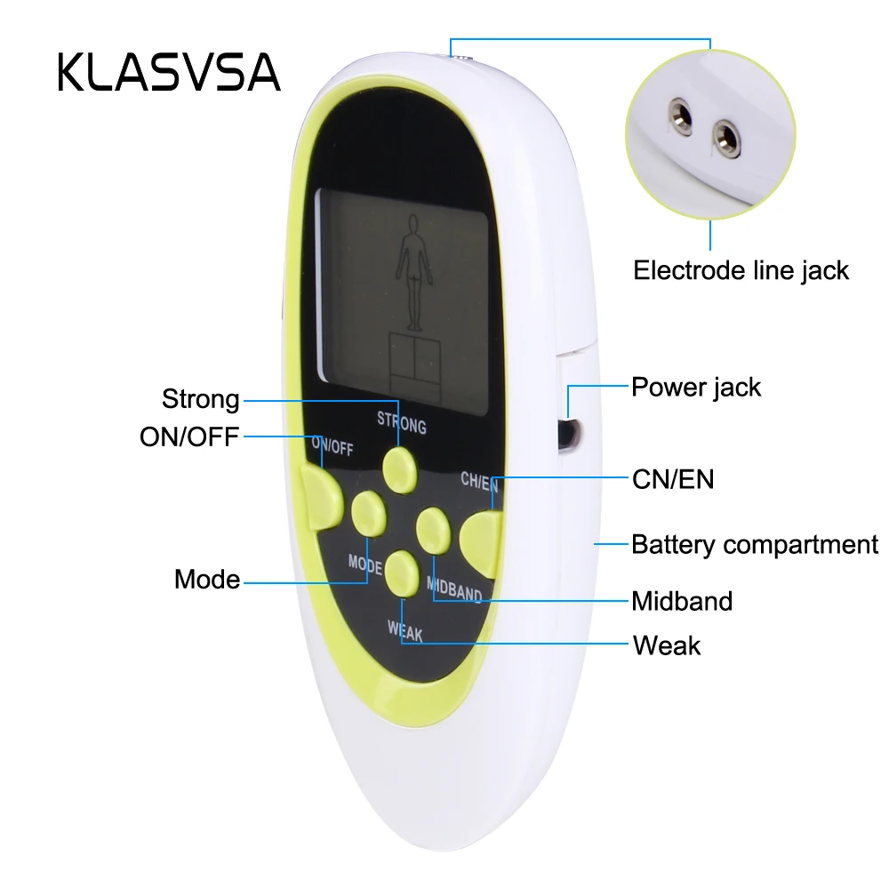 KLASVSA Electronic Acupuncture Stimulator Massager Pads Tens Pulse Muscle Stimulator Slimming Body Massager Health Relax Therapy KLASVSA Electronic Acupuncture Stimulator Massager Pads Tens Pulse Muscle Stimulator Slimming Body Massager Health Relax Therapy
